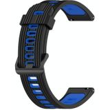 Voor Garmin Forerunner 645 muziek 20mm gestreepte mixed-color siliconen riem (zwart + blauw)