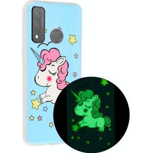 Voor Huawei P smart 2020 Lichtgevende TPU Mobiele Telefoon Beschermhoes (Star Unicorn)