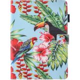 Voor iPad Pro 10.5 inch bloemen en vogels patroon horizontale Flip lederen draagtas met 3 versnellingen houder &amp; Card Slots