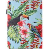 Voor iPad Pro 10.5 inch bloemen en vogels patroon horizontale Flip lederen draagtas met 3 versnellingen houder &amp; Card Slots