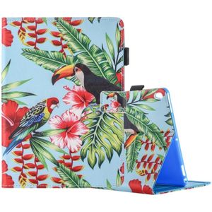 Voor iPad Pro 10.5 inch bloemen en vogels patroon horizontale Flip lederen draagtas met 3 versnellingen houder &amp; Card Slots