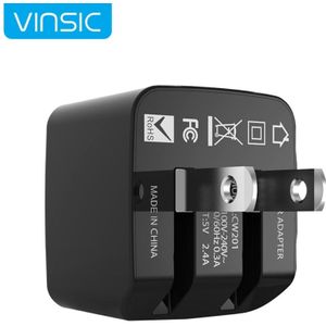 Vinsic 12W 5V 2.4A Output Dual USB muur Lader USB oplader Adapter  Voor iPhone 5/5s/5 c  iPad  Samsung Galaxy  Android nl USB-apparaten