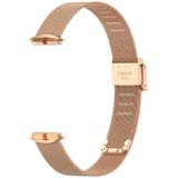 Voor Fitbit Luxe Clip-on metalen vervangende band horlogeband (Rose Gold)