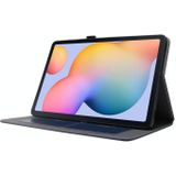 Voor Samsung Galaxy Tab S7 T870 2-opvouwbare business horizontale flip pu lederen tas met kaartslots &amp; houder(donkerblauw)