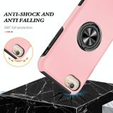 PC + TPU schokbestendige magnetische beschermhoes met onzichtbare ring houder voor iPhone 6 (rose goud)