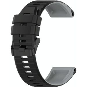 Voor Garmin Fenix 5 22mm Silicone Mixing Color Watch Strap (zwart + grijs)