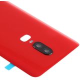Gladde oppervlakte batterij achtercover voor OnePlus 6 (rood)