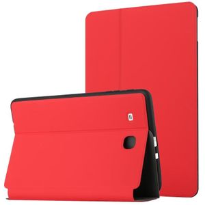 Voor Samsung Galaxy Tab E 9.6 T560 / T561 / T565 / T567V Dual-vouwen Horizontale Flip Tablet Leren Case met Houder