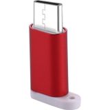 USB-C / Type-C Male naar Micro USB 2.0 Female Converter Adapter  Voor Samsung Galaxy S8 &amp; S8 PLUS / LG G6 / Huawei P10 &amp; P10 Plus / Oneplus 5 / Xiaomi Mi6 &amp; Max 2 / en andere Smartphones(rood)