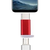 USB-C / Type-C Male naar Micro USB 2.0 Female Converter Adapter  Voor Samsung Galaxy S8 &amp; S8 PLUS / LG G6 / Huawei P10 &amp; P10 Plus / Oneplus 5 / Xiaomi Mi6 &amp; Max 2 / en andere Smartphones(rood)