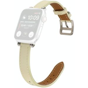 Single Circle 14mm with Beads Style Leather Replacement Strap Watchband For Apple Watch Series 6 &amp; SE &amp; 5 &amp; 4 44mm / 3 &amp; 2 &amp; 1 42mm(White)