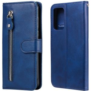 For Samsung Galaxy A82 5G Fashion Calf Texture Zipper Horizontal Flip Leather Case with Holder &amp; Card Slots &amp; Wallet(Blue)