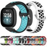 Voor Fitbit Versa 4 / Sense 2 Dual Color siliconen horlogeband (zwart roze)