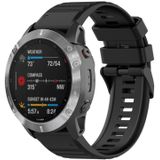 Voor Garmin Fenix 5X Sapphire 26mm Horizontale Textuur Siliconen Horlogeband met Removal Tool (Zwart)