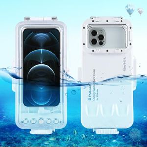 PULUZ 45m / 147ft waterdichte duikbehuizing Foto video het nemen van onderwater cover case voor iPhone 12-serie  iPhone 11-serie  iPhone X-serie  iPhone 8 &amp; 7  iPhone 6s  iOS 13.0 of boven versie iPhone (wit)