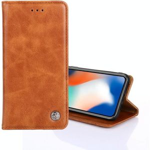 Voor vivo S5 niet-magnetische retro textuur lederen telefoonhoes