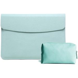 Horizontal Litchi Texture Laptop Bag Liner Bag For MacBook 15.4 Inch A1398(Liner Bag+Power Bag Green)
