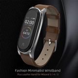 For Xiaomi Mi Band 6 / 5 / 4 / 3 Mijobs First Layer Cowhide Plus Replacement Watchband(Black)