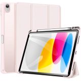 For iPad 10th Gen 10.9 2022 DUX DUCIS TOBY Series Antiskid Leather Smart Tablet Case(Pink)