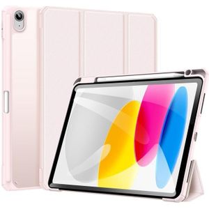 For iPad 10th Gen 10.9 2022 DUX DUCIS TOBY Series Antiskid Leather Smart Tablet Case(Pink)