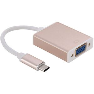 USB 3.1 Type-C naar VGA-beeldschermadapter multi Kabel  Kabel lengte: over 10cm(Gold)