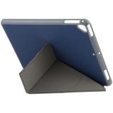 Mutural King Kong Series Deformation Holder Leather Tablet Case For iPad 9.7 2018 / 2017(Blue)