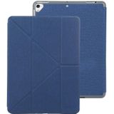 Mutural King Kong Series Deformation Holder Leather Tablet Case For iPad 9.7 2018 / 2017(Blue)