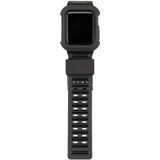 TPU + Silicone Integrated Watch Strap For Apple Watch Series 7 41mm / 6&amp;SE&amp;5&amp;4 40mm / 3&amp;2&amp;1 38mm(Black)