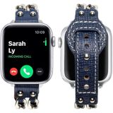 Echt lederen mannelijke stijl horlogeband voor Apple Watch Series 7 45 mm / 6 &amp; SE &amp; 5 &amp; 4 44mm / 3 &amp; 2 &amp; 1 42mm