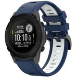 Voor Garmin Descent G1 22 mm tweekleurige sport siliconen horlogeband (middernachtblauw + wit)
