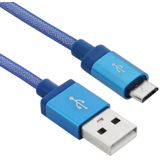 1m Net Style Hoge kwaliteit Metal Head Micro USB to USB Data / laad Kabel  or Samsung  HTC  Sony  Lenovo  Huawei  en other Smartphones(blauw)