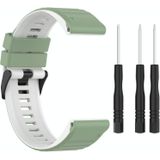 Voor Garmin Fenix 5 Plus 22mm Silicone Mixing Color Watch Strap (Zwart + Groen)