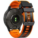 Voor Samsung Galaxy Watch 5 40 mm / 44 mm platbinding tweekleurige siliconen horlogeband (zwart oranje)