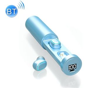 C1 Bluetooth 5.0 TWS Circulaire Schoorsteen Touch Digitaal Display True Wireless Bluetooth Earphone met oplaaddoos (blauw)