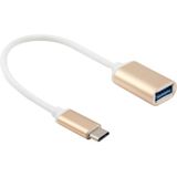 20cm metaal hoofd USB 3.1 Type-c Male naar USB 3.0 Female Adapter Kabel  Voor Samsung Galaxy S8 &amp; S8 PLUS / LG G6 / Huawei P10 &amp; P10 Plus / Xiaomi Mi 6 &amp; Max 2 nl andere Smartphones(Goud)