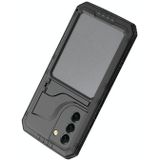 For Samsung Galaxy S22+ 5G Metal + Silicone Phone Case with Screen Protector(Black)