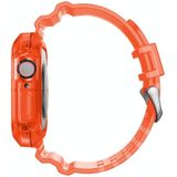 Transparante horlogeband voor Apple Watch Series 7 45 mm / 6 &amp; SE &amp; 5 &amp; 4 44mm / 3 &amp; 2 &amp; 1 42 mm (transparant rood)
