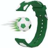 Voor Samsung Galaxy Watch3 41mm 20mm voetbalstijl metalen connector siliconen horlogeband (groen + wit)