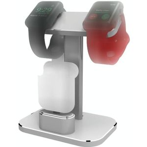 XMJ-003 Multifunctioneel Metalen Desktop Stand Draadloos opladen standaard voor iWatch / iPods(Noble Silver)