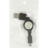 USB 2.0 naar Mini 5 Pin USB uittrekbare  Data &amp; Lader Kabel voor Motorola V3 / mobiele telefoon / MP3 / MP4 / Digital Camera / GPS  Lengte: 10cm (Can be Extended to 80cm)  zwart(zwart)