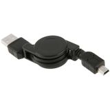 USB 2.0 naar Mini 5 Pin USB uittrekbare  Data &amp; Lader Kabel voor Motorola V3 / mobiele telefoon / MP3 / MP4 / Digital Camera / GPS  Lengte: 10cm (Can be Extended to 80cm)  zwart(zwart)