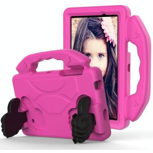 Voor Galaxy Tab 4 7.0 T230 / T231 EVA Materiaal kinderen platte anti vallende deksel beschermende shell met duimbeugel (RoseRed)