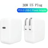 2 in 1 PD3.0 30W USB-C / Type-C Travel Charger met afneembare voet + PD3.0 3A USB-C / Type-C naar 8 Pin Fast Charge Data Cable Set  Kabellengte: 1m  US Plug