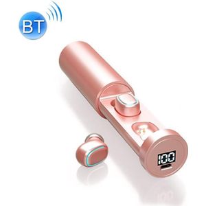 C1 Bluetooth 5.0 TWS Circular Chimney Touch Digital Display True Wireless Bluetooth Earphone met oplaaddoos (roze)