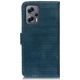 Voor Xiaomi Redmi Note 11t Pro 5G Crocodile Texture Leather Phone Case (Green)