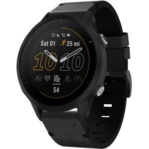 Voor Garmin Forerunner 955 22mm lederen stalen gesp horlogeband