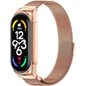 Voor Xiaomi Mi Band 7/7 NFC Mijobs CS Milan Magnetic Roestless Steel Watch Band (Rose Gold)