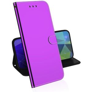 Voor Motorola Moto G Stylus (2021) Lmitated Mirror Surface Horizontal Flip Leather Case met houder &amp; Card Slots &amp; Portemonnee &amp; Lanyard (Paars)