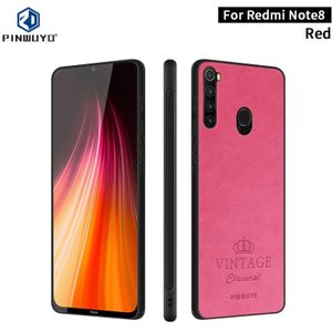 Voor Xiaomi RedMi Note 8 PINWUYO PIN Rui serie klassiek leer  PC + TPU + PU leer waterdicht en anti-Fall all-inclusive beschermende shell (rood)