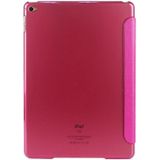 Silk structuur Frosted PC Back Shell Smart Cover lederen hoesje met houder en slaap functie voor iPad Air 2(roze)